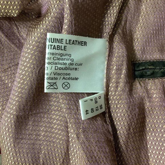 Vintage 90s Brown Snake Embossed Long Leather Coat 8 - Picture 11 of 11